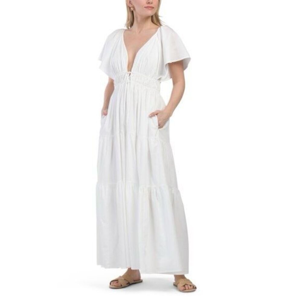 ✨YOUNG FABULOUS & BROKE White Mara Poplin Sz Medium Dress✨